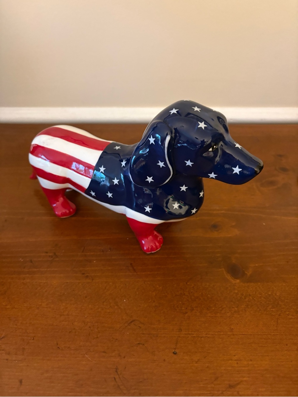 Blue Sky Patriotic American Flag Dachshund Figurine - Red, White & Blue - Picture 7 of 8